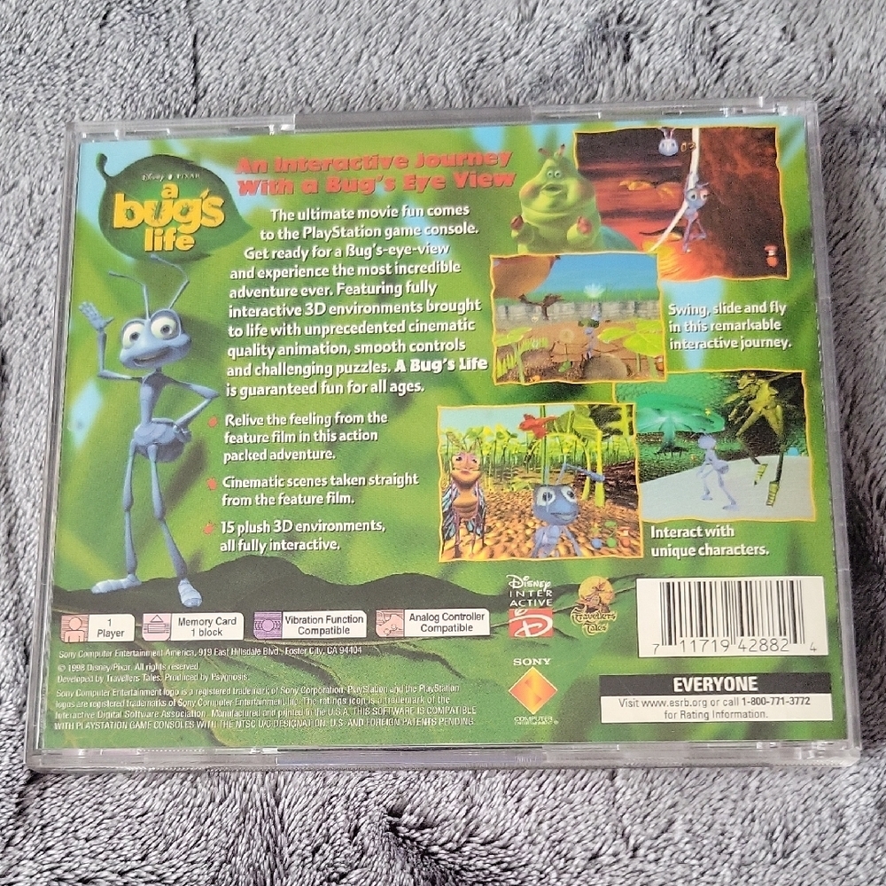 Sony PlayStation A Bug's Life Game - Green and Blue-1998- - Picture 5 of 5